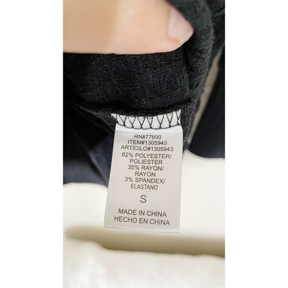 Chaser Black Long Sleeve Waffle Thermal Tunic Sweater Top Small - Picture 6 of 11